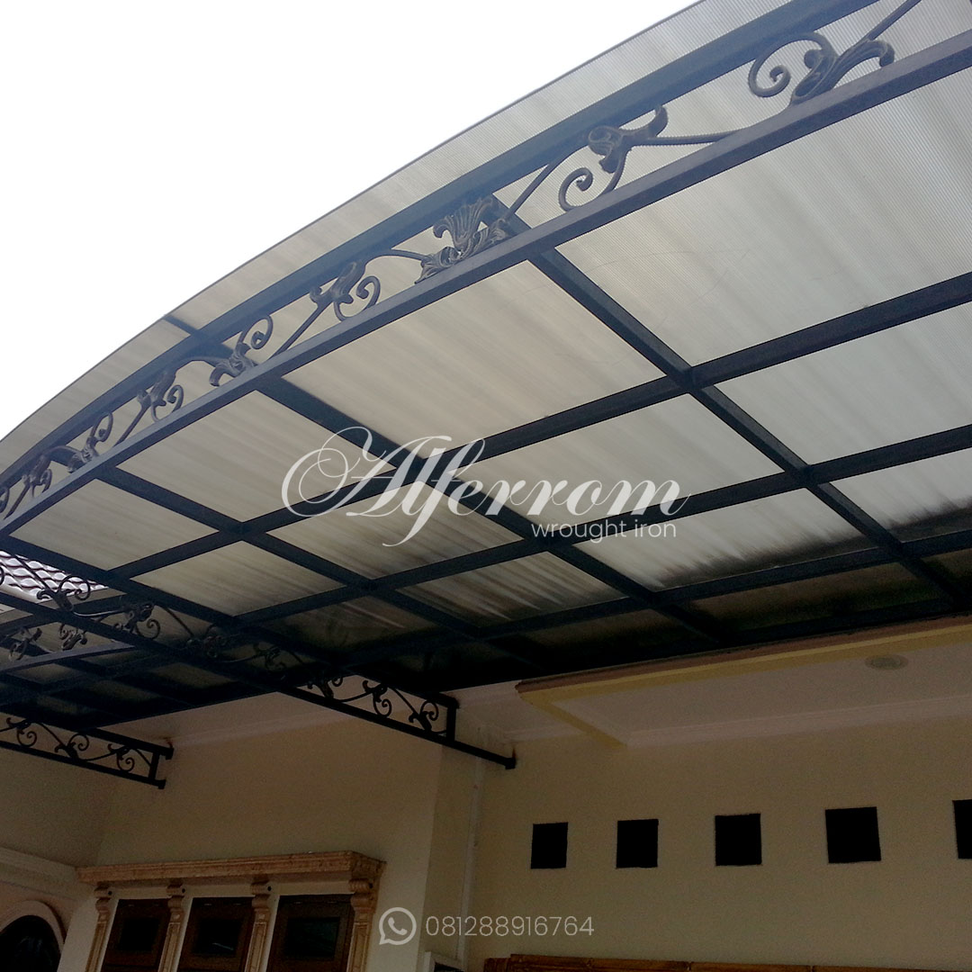 Kanopi polikarbonat besi tempa